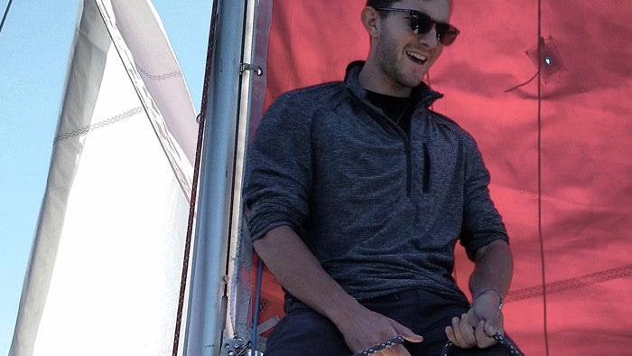 Minus 33 Merino wool clothing, October sailing on the Hudson river