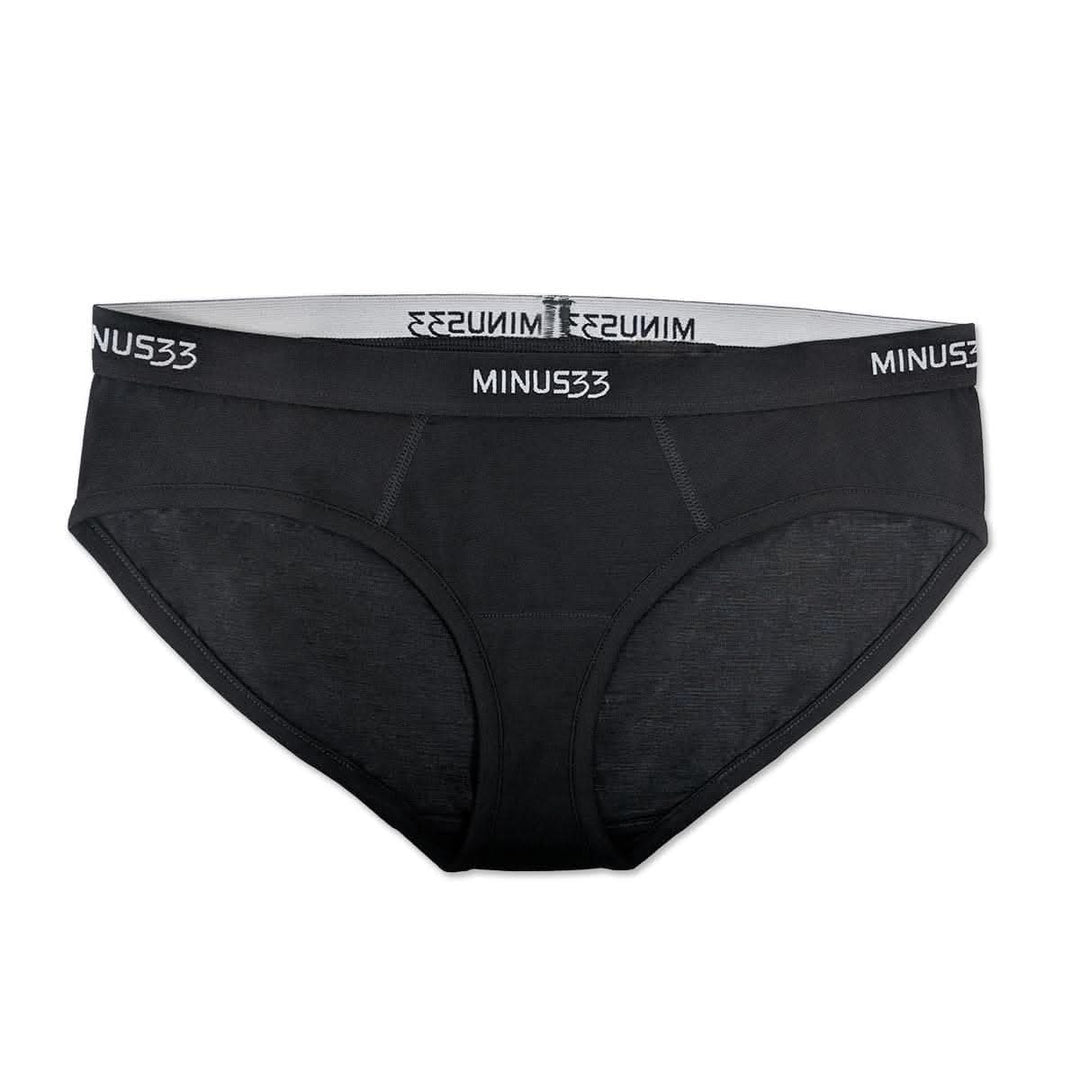 A pair of super soft merino wool bikini brief underwear. Light and breathable, these briefs feature a 1-inch woven sport elastic band, and high cut leg openings for a better range of movement. 