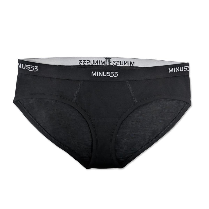 A pair of super soft merino wool bikini brief underwear. Light and breathable, these briefs feature a 1-inch woven sport elastic band, and high cut leg openings for a better range of movement. 