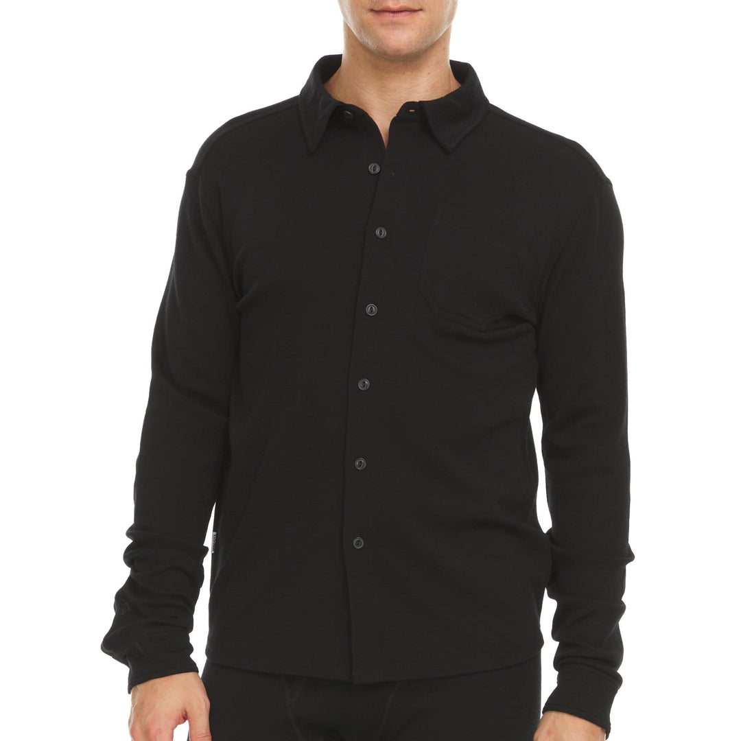 Midweight - Men's Long Sleeve Button Up 100% Merino Wool. When you need a more formal shirt than your crew tops, with all the benefits of merino wool. Whether it's date night, a business casual meeting, or hanging out at home, this midweight top can handle it all. The knit construction allows for 4 way stretch performance in any circumstance.&nbsp;