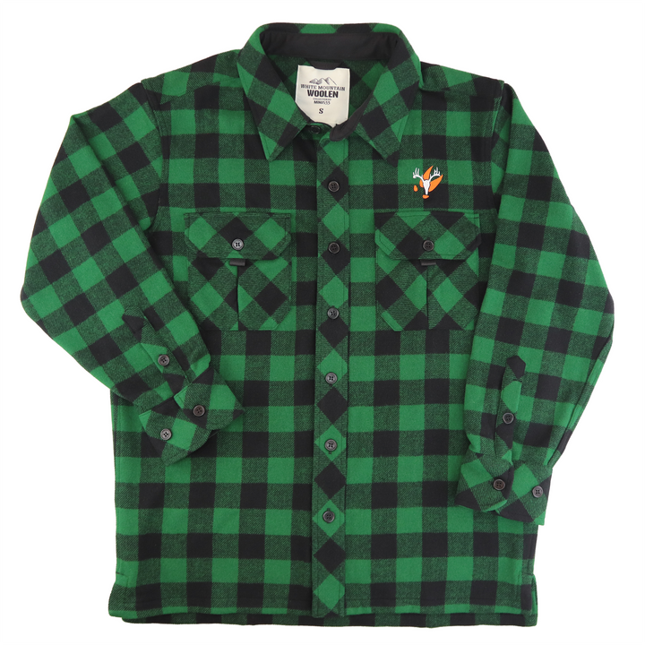 Big woods Bucks Plaid Sportsman Guide Shirt Green Plaid 