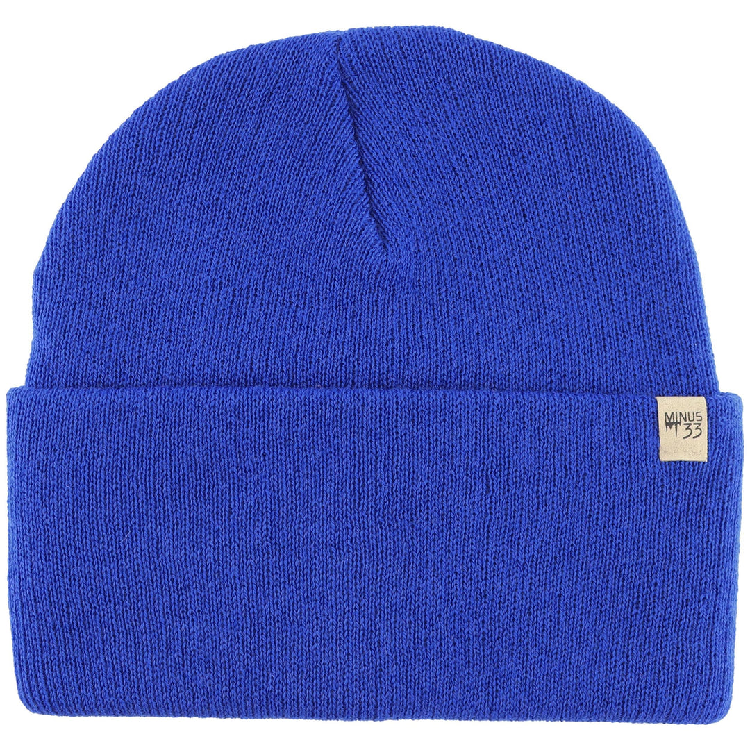 A midweight, double-layered, hundred percent, super soft merino wool beanie that keeps you warm, but won&