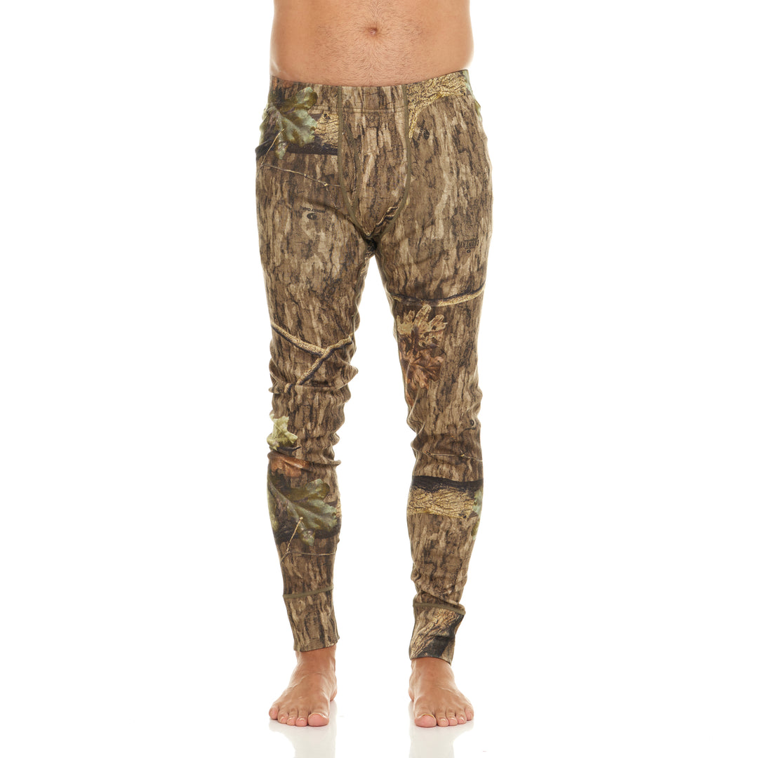 Camouflage hunting pants on a white background