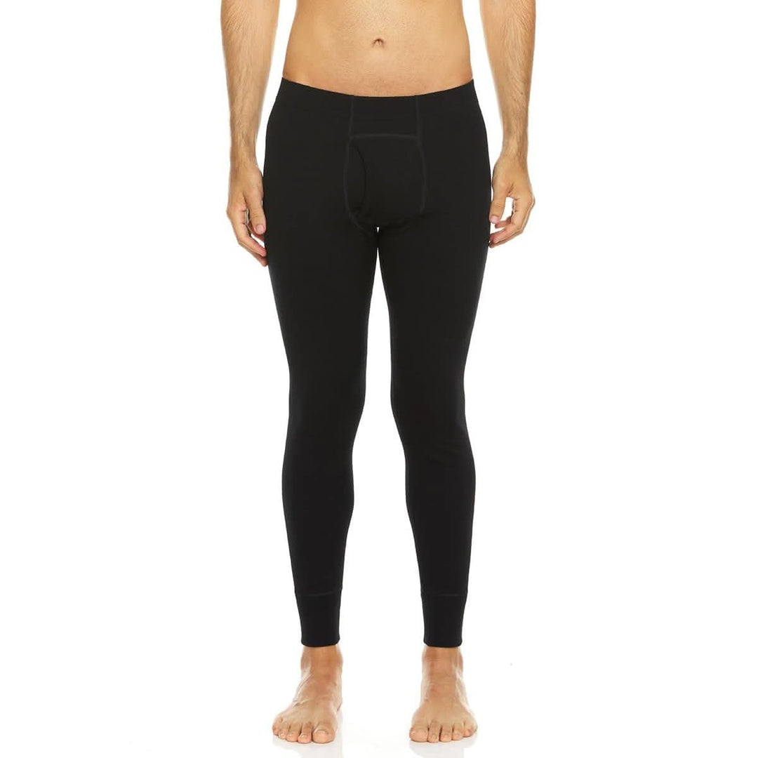 mens black merino wool expedition weight thermal bottoms