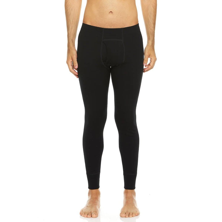 mens black merino wool expedition weight thermal bottoms