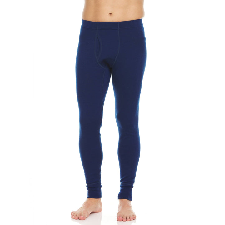 navy blue mens Heavyweight Merino Wool Thermal Bottoms 