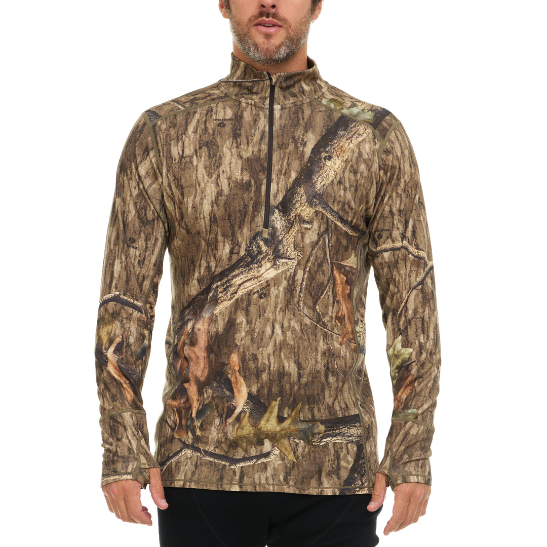 Camouflage hunting shirt with deer design on a white background