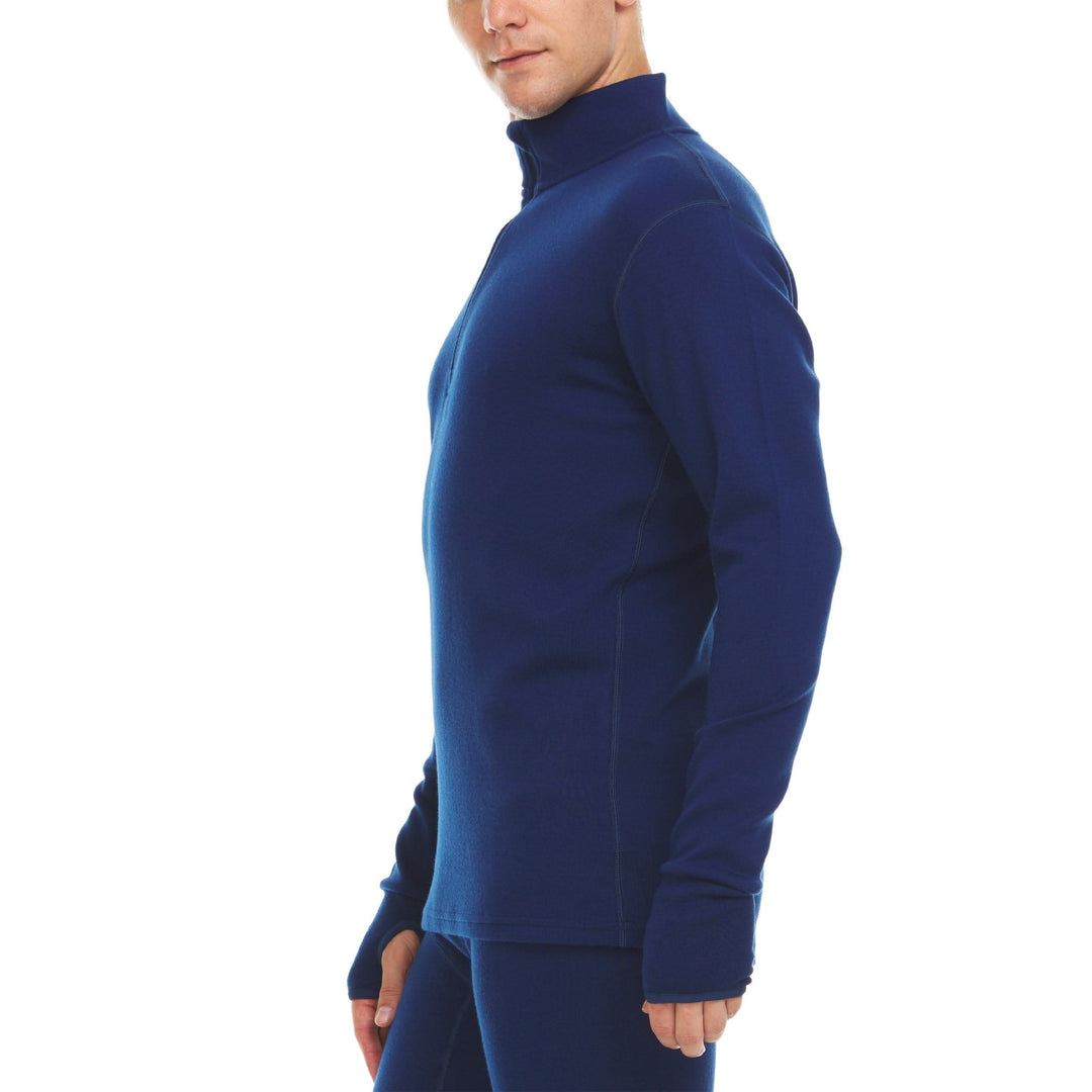 Minus33 Merino Wool Clothing Kobuk Expedition Wool 1/4 Zip, right-facing side view