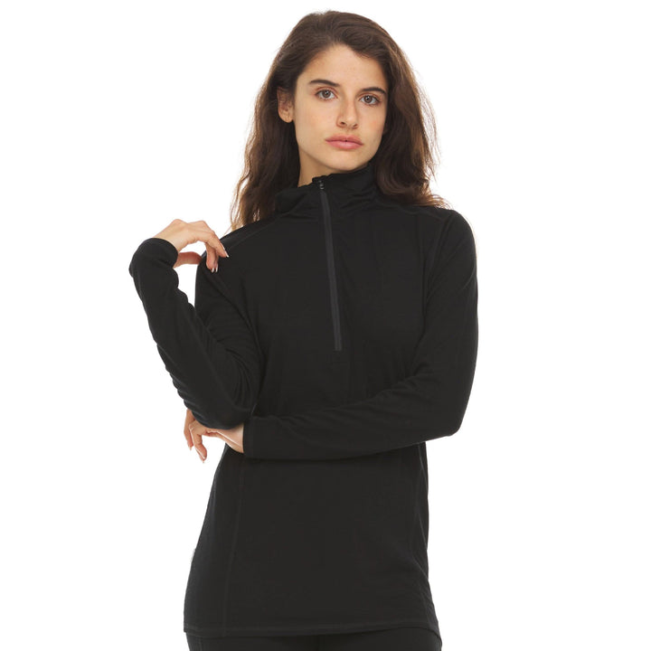 Womens wool quarter zip merino wool 1/4 zip for summer super lightweight wool sweater 