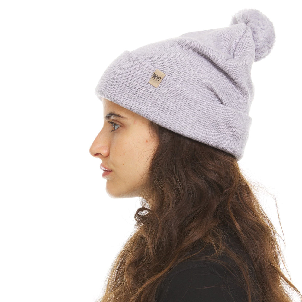 Midweight - Everyday Knit Cuff Pom Beanie 100% Merino Wool #color_ash-gray
