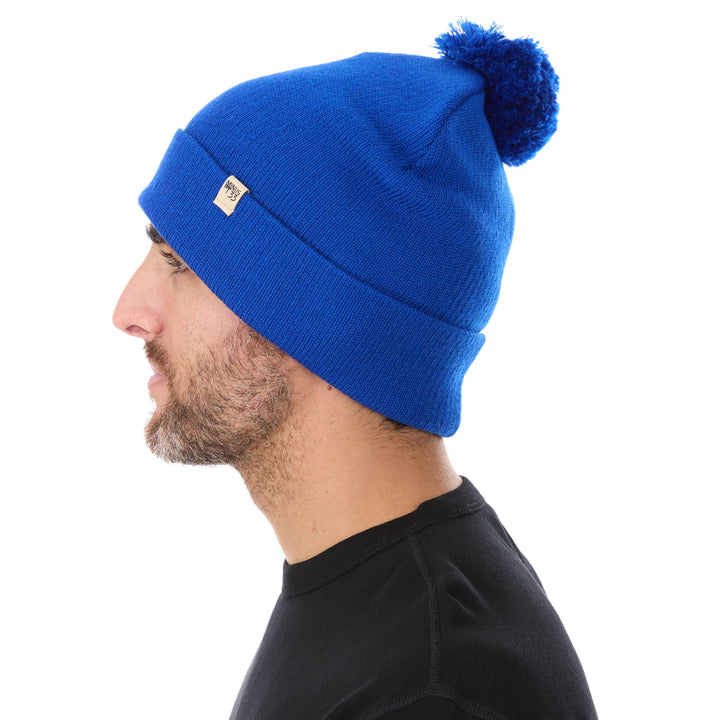 Midweight - Everyday Knit Cuff Pom Beanie 100% Merino Wool. warm beanie for winter. 