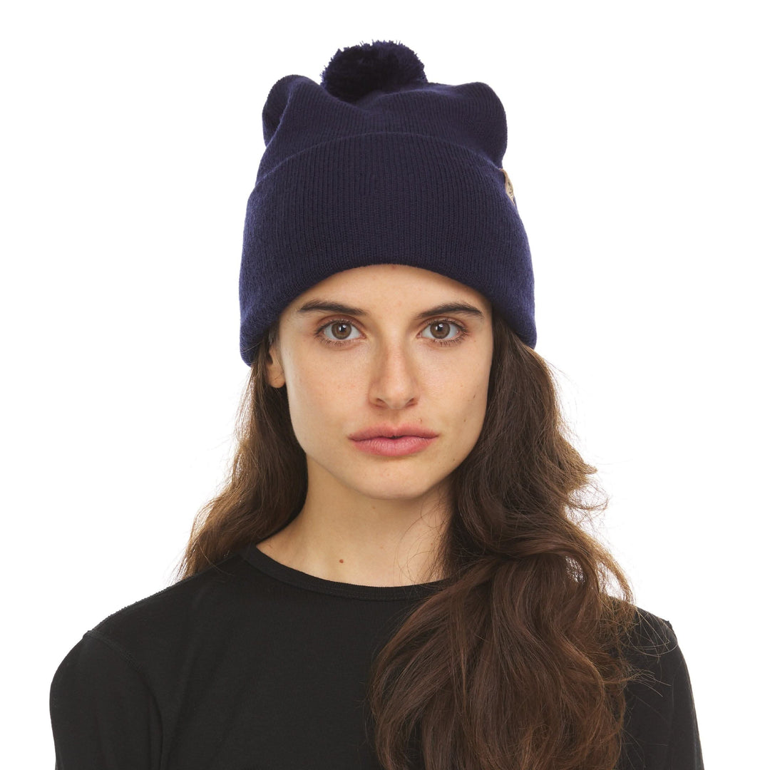 Midweight - Everyday Knit Cuff Pom Beanie 100% Merino Wool. warm beanie for winter. 