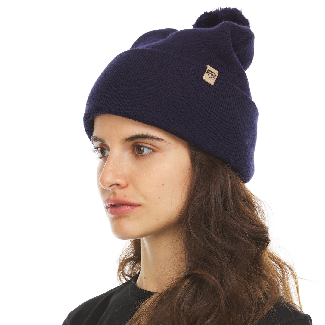 Midweight - Everyday Knit Cuff Pom Beanie 100% Merino Wool. warm beanie for winter. 