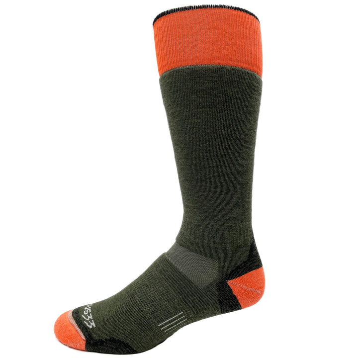 Lightweight over the calf merino wool socks. Made in USA. All season 