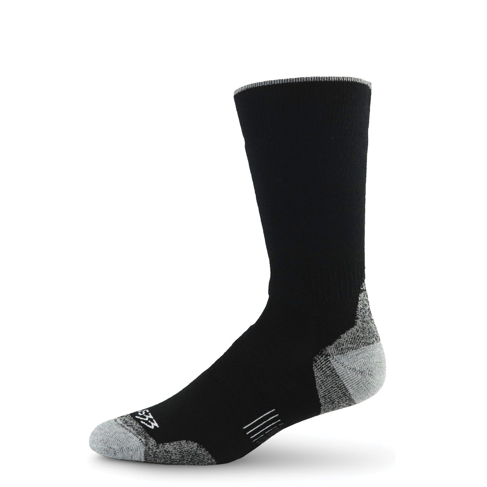Midweight hunting boot socks. Winter hiking midweight wool socks best winter hiking sock #color_black