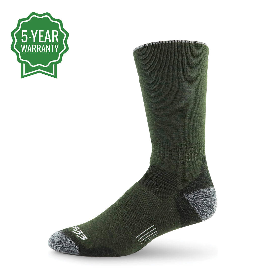 Midweight winter hunting merino wool boot socks. Winter hiking wool sock midweight #color_ivy