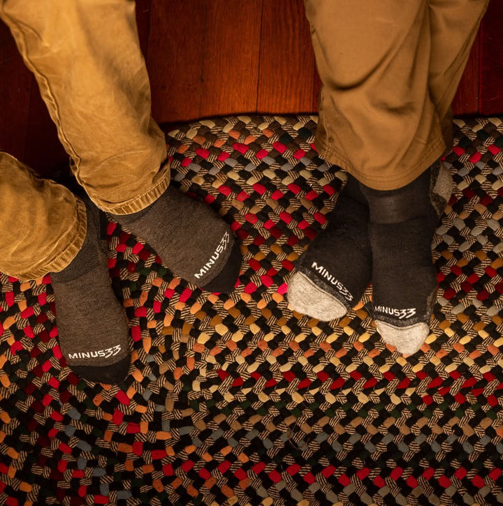 Midweight hunting socks. Winter hiking midweight wool sock over the calf. Alternate view 2. 