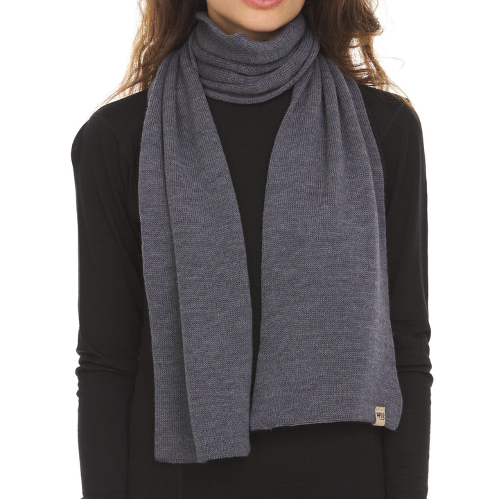Midweight - Everyday Knit Scarf 100% Merino Wool. We thought our Everyday Knit collection needed some accessories. This scarf is the classic style made of 100% merino wool. Wear it to work, during an evening on the town, or out on the trail. Whether you are climbing to the top of a high mountain, dashing to class on a cold college campus, or walking to work in the windy city, the warmth of this Minus33 Everyday Knit scarf makes your journey more enjoyable. 