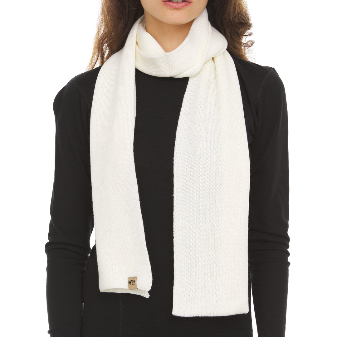 Midweight merino wool scarf Everyday warm Knit Scarf 100% Merino Wool. View 1. #color_natural-cream