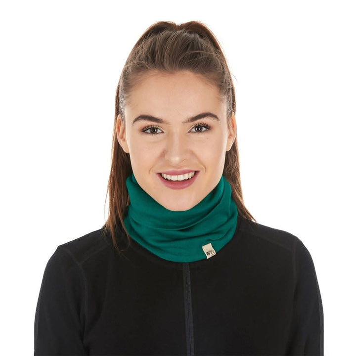 Minus33 Merino Wool Clothing Midweight Wool Neck Gaiter, front three-quarter view 