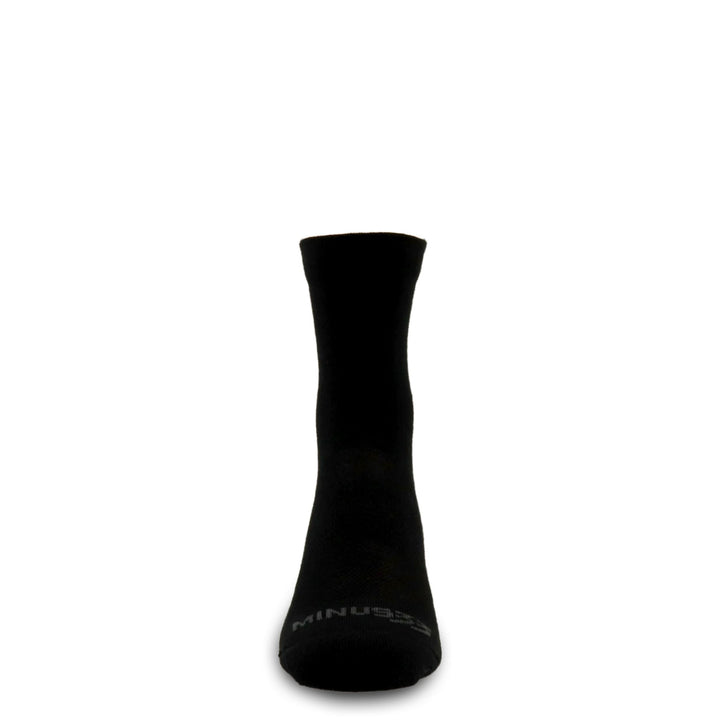 Mini Crew performance wool running socks, toe-facing front view 