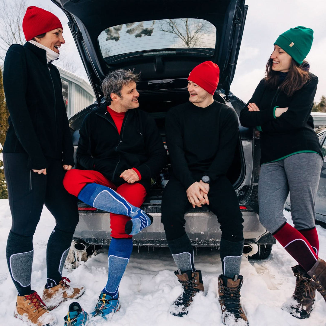 best padded cushioned wool ski socks liner performance USA made merino ski socks 