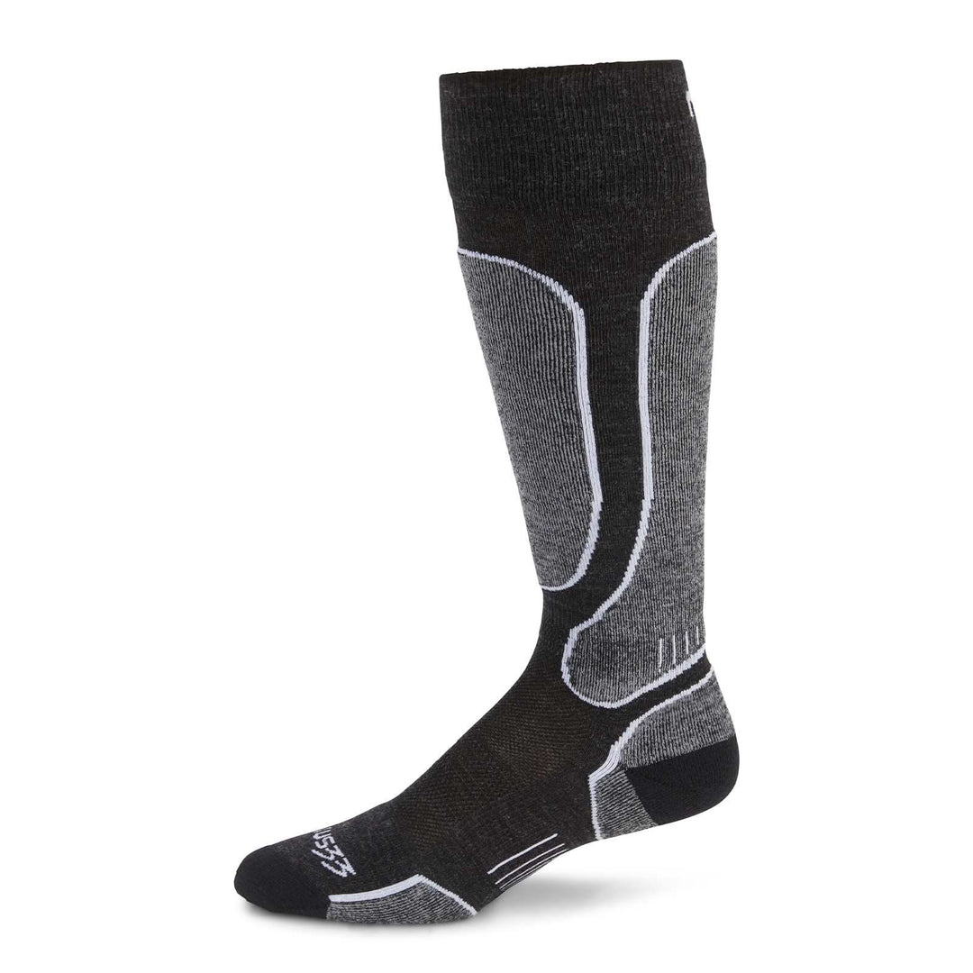 MountainHeritage Elite Light Cushion Over The Calf Wool best merino wool Snowboard Socks - Micro Weight, front view of the sock pair 