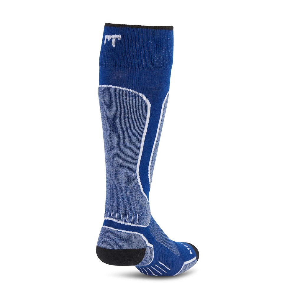 MountainHeritage Elite Light Cushion Over The Calf Wool best merino wool Snowboard Socks - Micro Weight. Alternate view. #color_blue