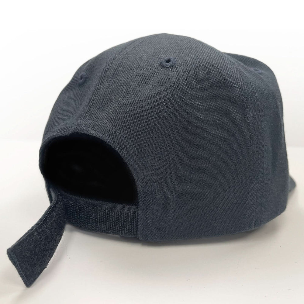 M33 - Logo Hats - Minus33 Merino Wool Clothing, back view of the cotton baseball cap #color_navy