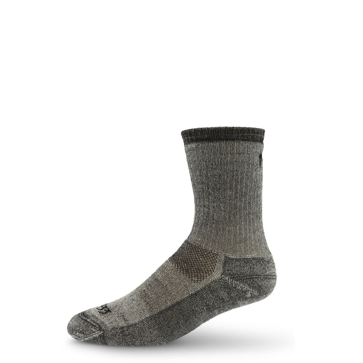 heavyweight wool sock. winter mountaineering socks for extreme cold thermal warmth, single sock, left-facing side profile 