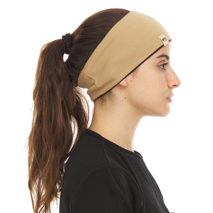 Minus33 Merino Wool Clothing Midweight Wool Reversible Headband, studio front view 