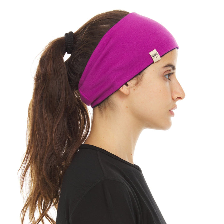 Minus33 Merino Wool Clothing Midweight Wool Reversible Headband, studio front view 