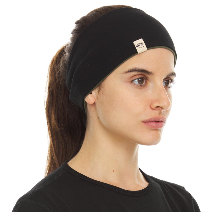 Minus33 Merino Wool Clothing Midweight Wool Reversible Headband. View 2. 