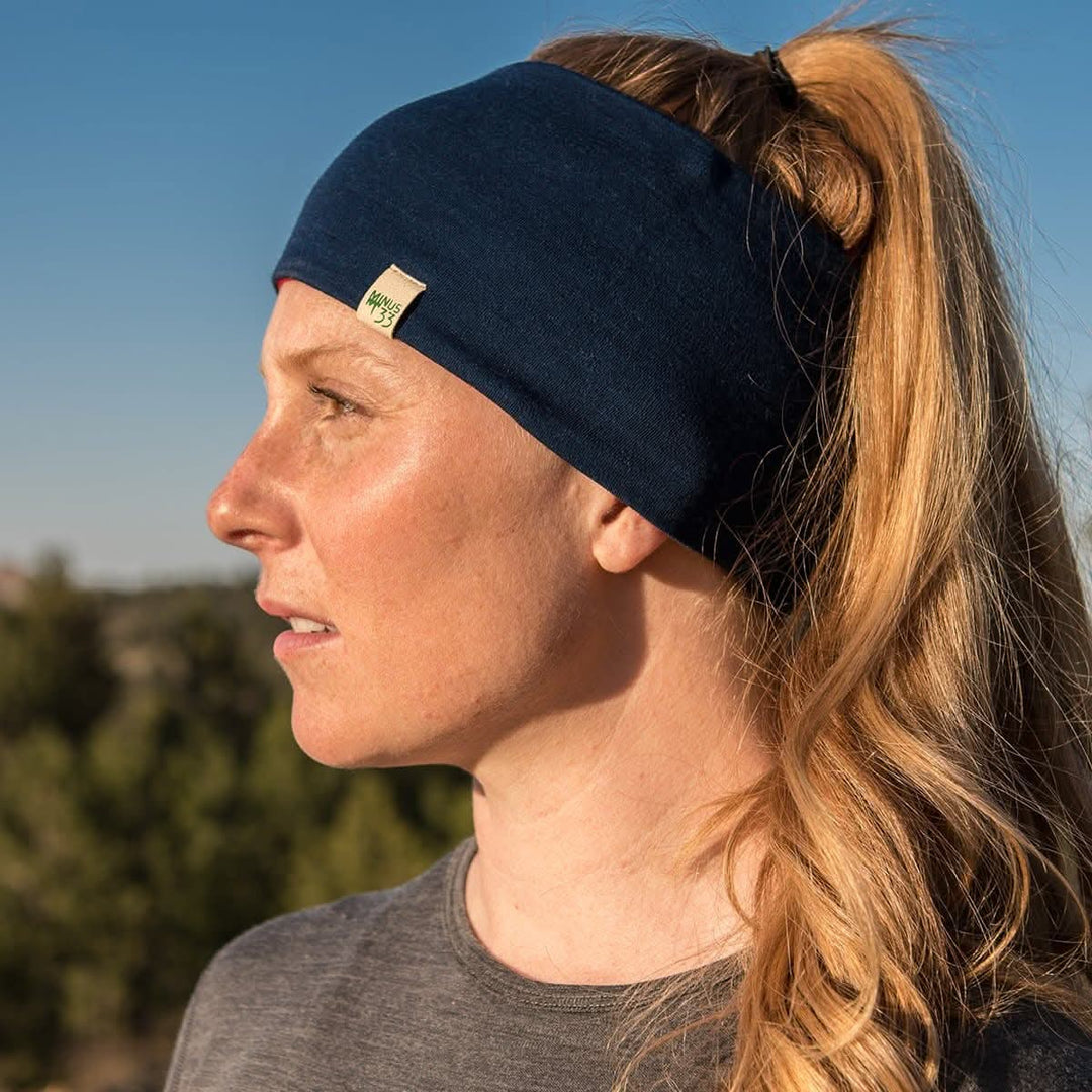Minus33 Merino Wool Clothing Midweight Wool Reversible Headband, close-up of the product 