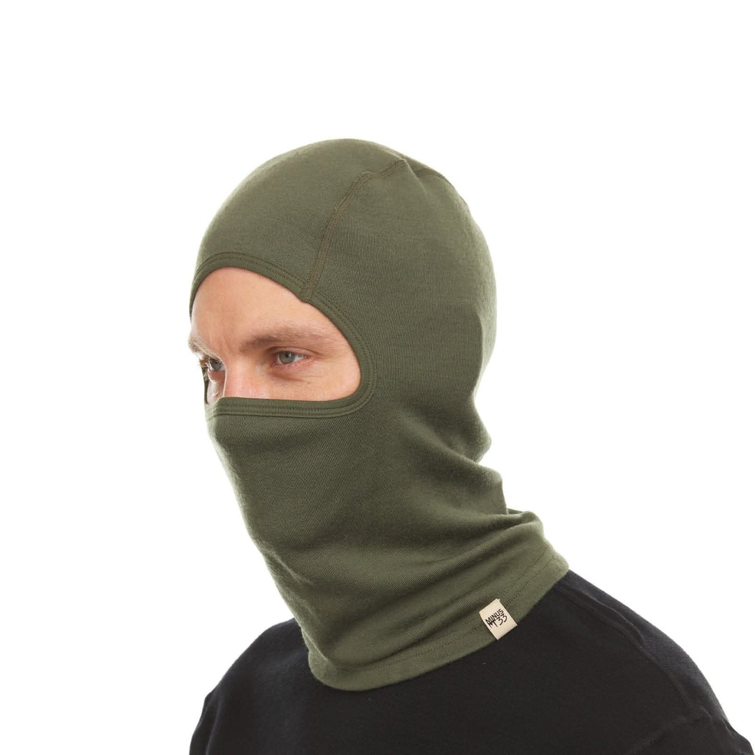 100% Merino Wool Balaclava - Expedition Weight olive drab